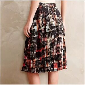 Fynn and Rose Pleated Midi Skirt Size 4 Abstract Print Career Casual Pockets